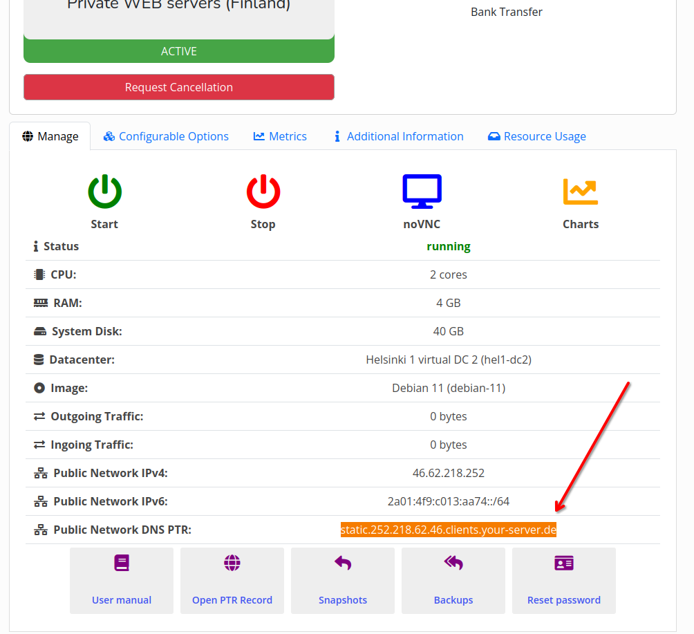 PTR in service panel